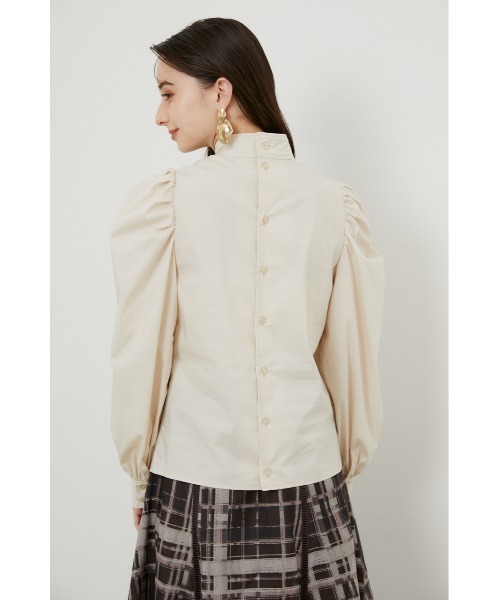 rienda（リエンダ）の「パフショルダーハイネックブラウス（シャツ/ブラウス・レディース・ブラック/グレー/ライトベージュ・FREE）」の6枚目の写真