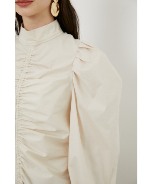 rienda（リエンダ）の「パフショルダーハイネックブラウス（シャツ/ブラウス・レディース・ブラック/グレー/ライトベージュ・FREE）」の15枚目の写真