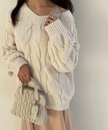 MAJESTIC LEGON | マシュマロモールVネックニット(ニット/セーター)