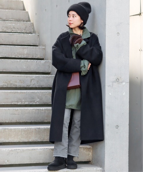 AP STUDIO（エーピーストゥディオ）の「SCENTOF ベーシックコート（ノーカラーコート・レディース・ブラック/グレー・FREE）」の2枚目の写真