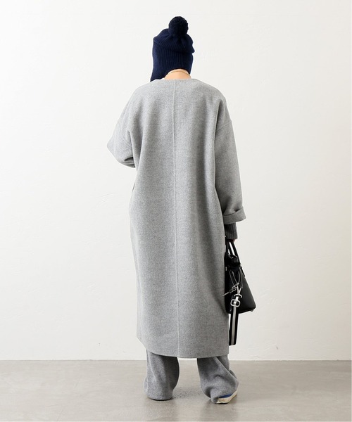 AP STUDIO（エーピーストゥディオ）の「SCENTOF ベーシックコート（ノーカラーコート・レディース・ブラック/グレー・FREE）」の4枚目の写真