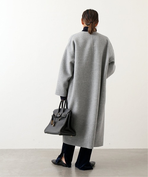 AP STUDIO（エーピーストゥディオ）の「SCENTOF ベーシックコート（ノーカラーコート・レディース・ブラック/グレー・FREE）」の5枚目の写真