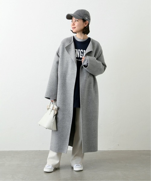 AP STUDIO（エーピーストゥディオ）の「SCENTOF ベーシックコート（ノーカラーコート・レディース・ブラック/グレー・FREE）」の6枚目の写真