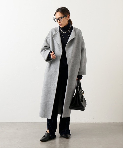 AP STUDIO（エーピーストゥディオ）の「SCENTOF ベーシックコート（ノーカラーコート・レディース・ブラック/グレー・FREE）」の10枚目の写真