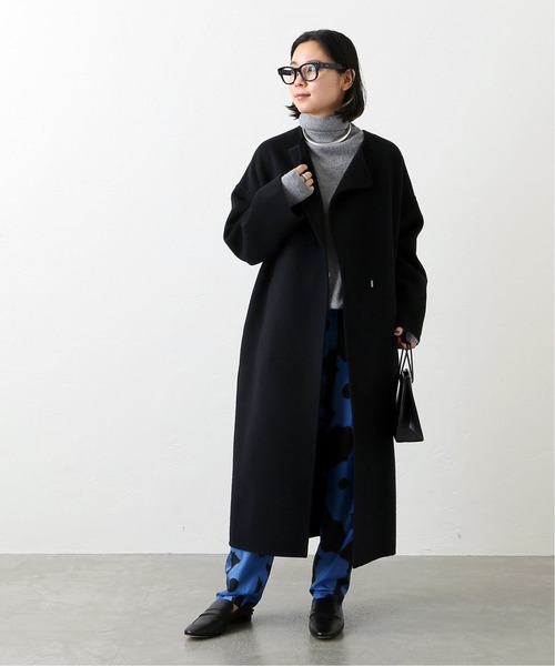 AP STUDIO（エーピーストゥディオ）の「SCENTOF ベーシックコート（ノーカラーコート・レディース・ブラック/グレー・FREE）」の12枚目の写真