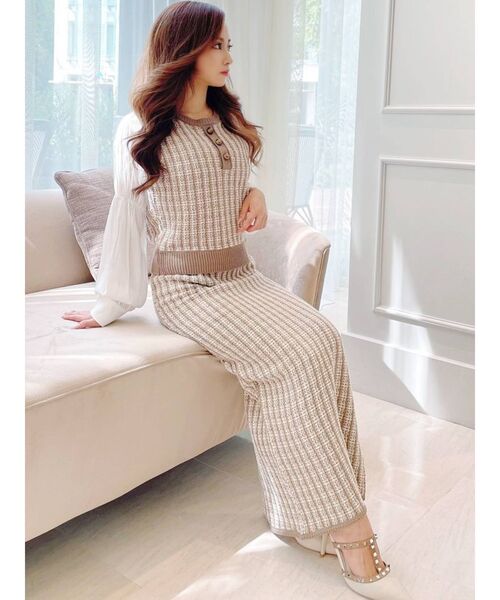 RESEXXY（リゼクシー）の「ツイードニットタイトスカート【セットアップ着用可能】（スカート・レディース・ブラック/ブルー/ブラウン・FREE）」の9枚目の写真