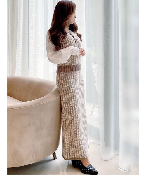 RESEXXY（リゼクシー）の「ツイードニットタイトスカート【セットアップ着用可能】（スカート・レディース・ブラック/ブルー/ブラウン・FREE）」の11枚目の写真