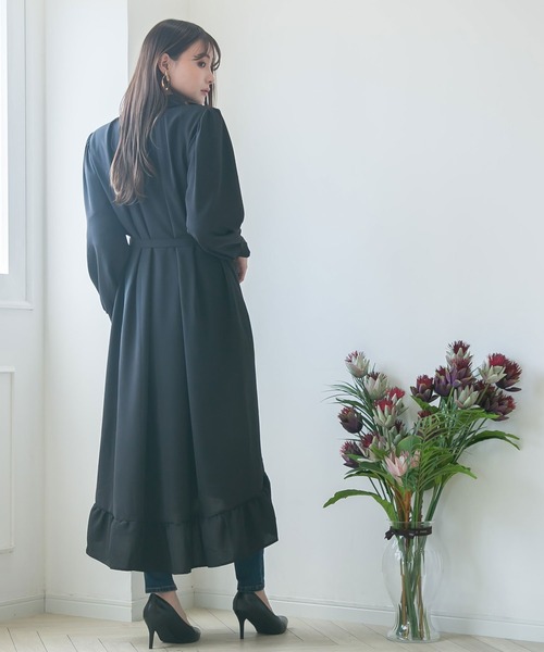Newlyme（ニューリーミー）の「フィッシュテールロングシャツワンピース（ワンピース・レディース・ブラック/ベージュ/パープル/グレー/ブルー/ボルドー・MEDIUM/LARGE/X-LARGE）」の20枚目の写真