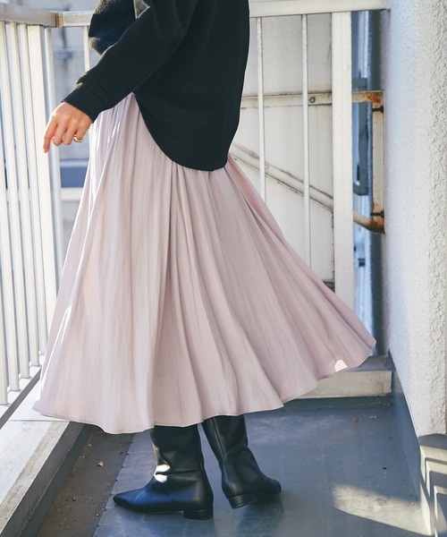 RIVE DROITE（リヴドロワ）の「カッセンシャンブレースカート（スカート・レディース・チャコールグレー/バイオレット・FREE）」の4枚目の写真