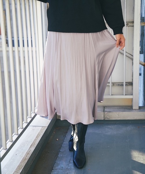RIVE DROITE（リヴドロワ）の「カッセンシャンブレースカート（スカート・レディース・チャコールグレー/バイオレット・FREE）」の3枚目の写真
