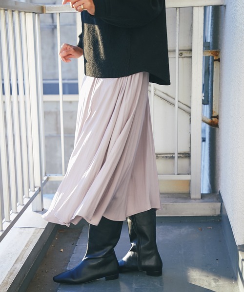 RIVE DROITE（リヴドロワ）の「カッセンシャンブレースカート（スカート・レディース・チャコールグレー/バイオレット・FREE）」の5枚目の写真