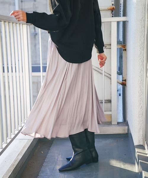 RIVE DROITE（リヴドロワ）の「カッセンシャンブレースカート（スカート・レディース・チャコールグレー/バイオレット・FREE）」の6枚目の写真