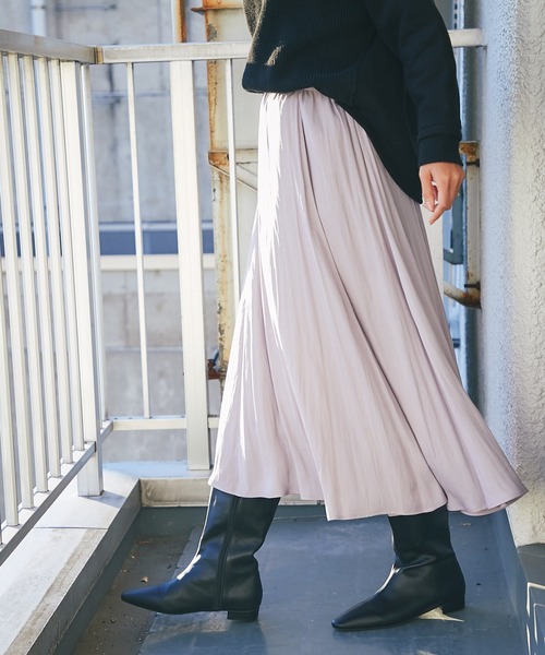 RIVE DROITE（リヴドロワ）の「カッセンシャンブレースカート（スカート・レディース・チャコールグレー/バイオレット・FREE）」の7枚目の写真