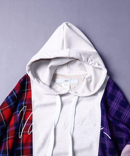 AFYF(エーエフワイエフ)の「EMB TRILINGUAL PARKA/ビッグシルエット トライリンガルパーカー/チェック/スウェード(パーカー・メンズ・その他1/その他2/その他3/その他・FREE)」の5枚目の写真