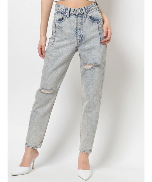 GYDA（ジェイダ）の「【セットアップ着用可】ハイウエスト タックデザインペグトップデニムパンツ（デニムパンツ・レディース・ライトブルー/ブルー/アイボリー・SMALL/MEDIUM）」の21枚目の写真