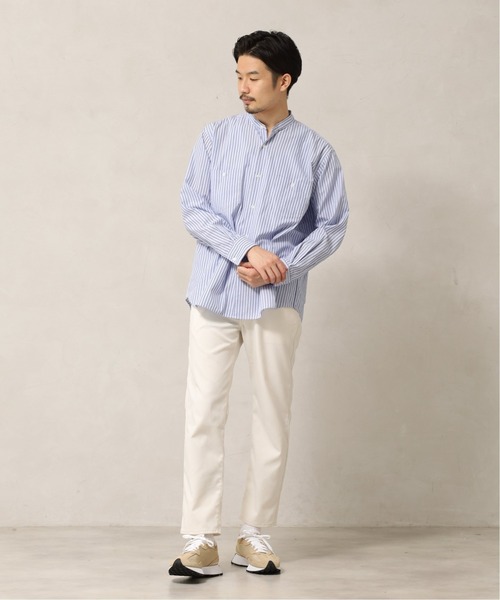 417 EDIFICE（フォーワンセブンエディフィス）の「ダブルポケットバンドカラーストライプシャツ（シャツ/ブラウス・メンズ・ホワイト/グレー/ブルー・SMALL/MEDIUM/LARGE）」の4枚目の写真