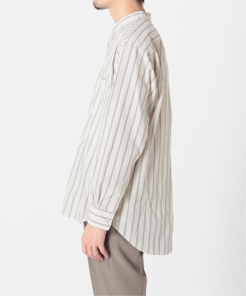 417 EDIFICE（フォーワンセブンエディフィス）の「ダブルポケットバンドカラーストライプシャツ（シャツ/ブラウス・メンズ・ホワイト/グレー/ブルー・SMALL/MEDIUM/LARGE）」の8枚目の写真