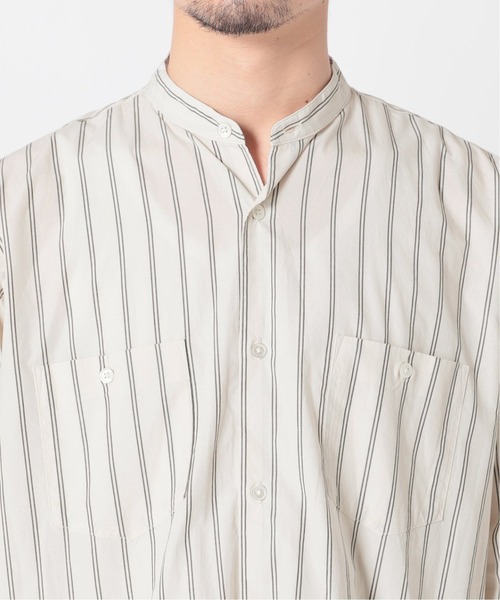 417 EDIFICE（フォーワンセブンエディフィス）の「ダブルポケットバンドカラーストライプシャツ（シャツ/ブラウス・メンズ・ホワイト/グレー/ブルー・SMALL/MEDIUM/LARGE）」の14枚目の写真