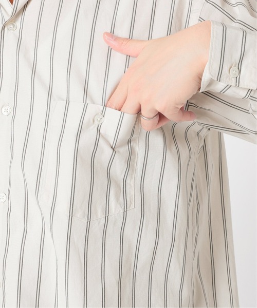 417 EDIFICE（フォーワンセブンエディフィス）の「ダブルポケットバンドカラーストライプシャツ（シャツ/ブラウス・メンズ・ホワイト/グレー/ブルー・SMALL/MEDIUM/LARGE）」の5枚目の写真