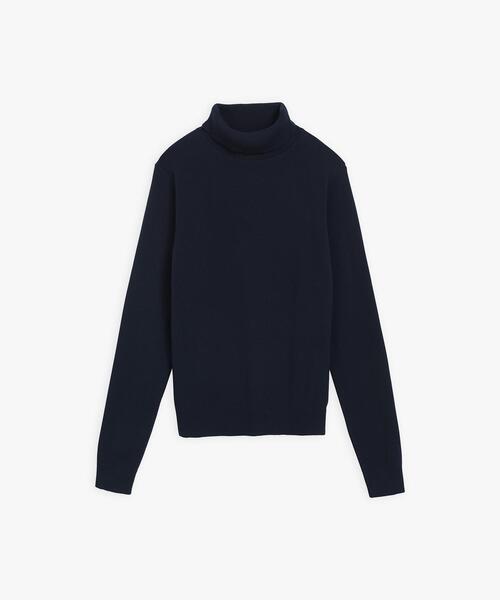 agnes b.(アニエスベー)の「コットン タートルネック 長袖 ニットトップス "Eddy"(Tシャツ/カットソー・レディース・ネイビー・1/2/3)」の2枚目の写真