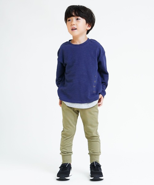 DILASH（ディラッシュ）の「レイヤード ２Pセット（Tシャツ/カットソー・キッズ・ネイビー/カーキ・120/80/140/150/100/110/90/130）」の3枚目の写真