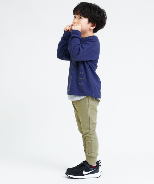 DILASH（ディラッシュ）の「レイヤード ２Pセット（Tシャツ/カットソー・キッズ・ネイビー/カーキ・120/80/140/150/100/110/90/130）」の4枚目の写真