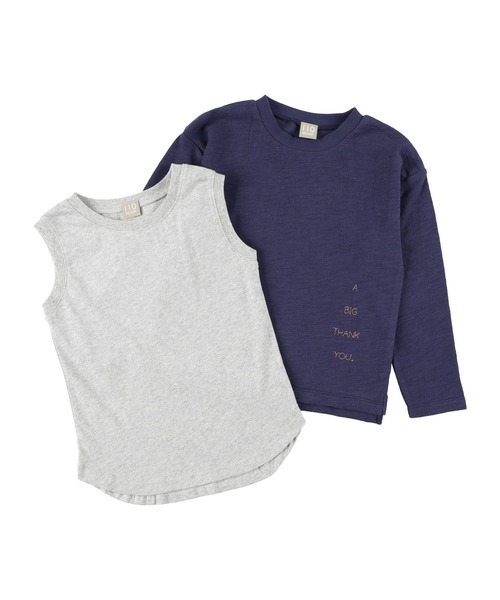DILASH（ディラッシュ）の「レイヤード ２Pセット（Tシャツ/カットソー・キッズ・ネイビー/カーキ・120/80/140/150/100/110/90/130）」の7枚目の写真