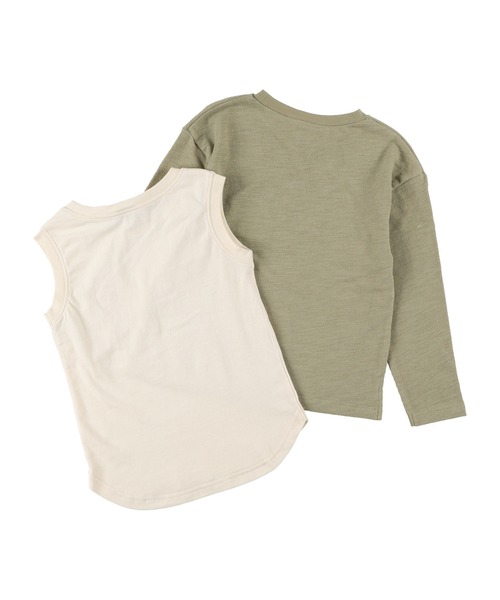 DILASH（ディラッシュ）の「レイヤード ２Pセット（Tシャツ/カットソー・キッズ・ネイビー/カーキ・120/80/140/150/100/110/90/130）」の8枚目の写真