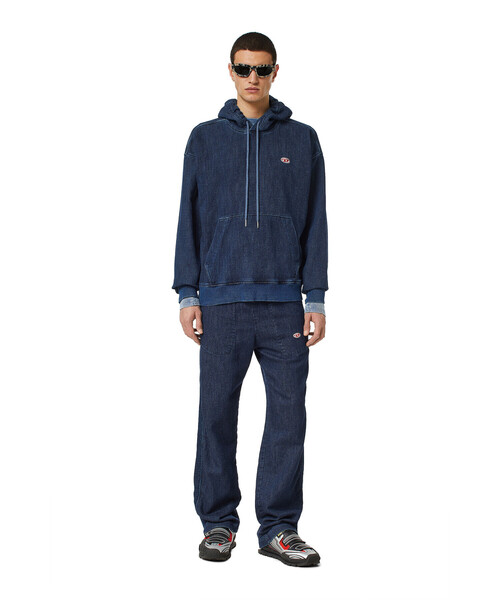 DIESEL（ディーゼル）の「DIESEL SS22 メンズ パーカー デニム サステナブル（パーカー・メンズ・インディゴブルー・LARGE/SMALL/MEDIUM/X-LARGE/XX-LARGE/X-SMALL）」の15枚目の写真