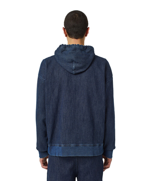 DIESEL（ディーゼル）の「DIESEL SS22 メンズ パーカー デニム サステナブル（パーカー・メンズ・インディゴブルー・LARGE/SMALL/MEDIUM/X-LARGE/XX-LARGE/X-SMALL）」の16枚目の写真