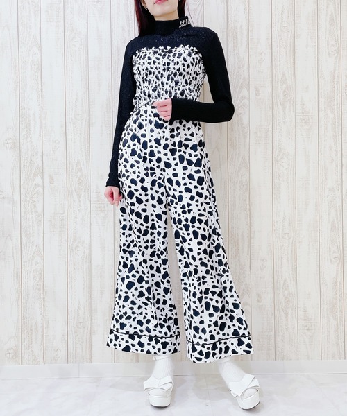 lilLilly（リルリリー）の「パイピングロングパンツ（ルームウェア/パジャマ・レディース・ピンク/ブルー/ホワイト系その他/ブラック系その他・FREE）」の2枚目の写真