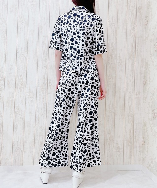 lilLilly（リルリリー）の「パイピングロングパンツ（ルームウェア/パジャマ・レディース・ピンク/ブルー/ホワイト系その他/ブラック系その他・FREE）」の12枚目の写真