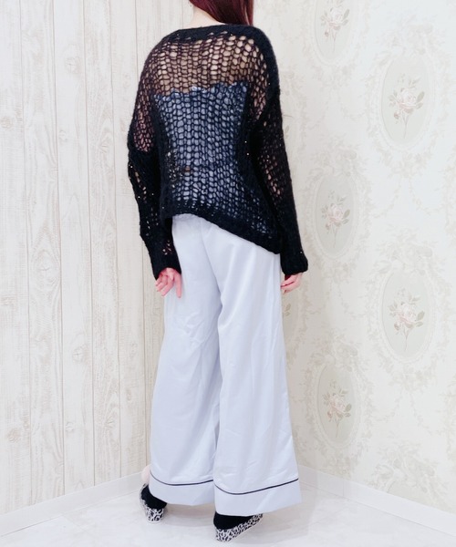 lilLilly（リルリリー）の「パイピングロングパンツ（ルームウェア/パジャマ・レディース・ピンク/ブルー/ホワイト系その他/ブラック系その他・FREE）」の17枚目の写真