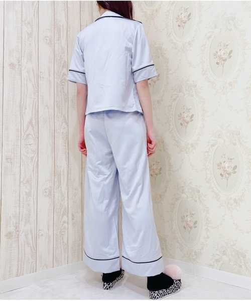 lilLilly（リルリリー）の「パイピングロングパンツ（ルームウェア/パジャマ・レディース・ピンク/ブルー/ホワイト系その他/ブラック系その他・FREE）」の15枚目の写真