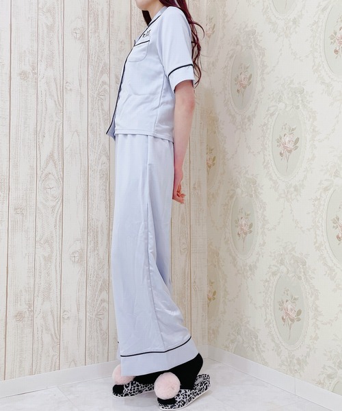 lilLilly（リルリリー）の「パイピングロングパンツ（ルームウェア/パジャマ・レディース・ピンク/ブルー/ホワイト系その他/ブラック系その他・FREE）」の16枚目の写真