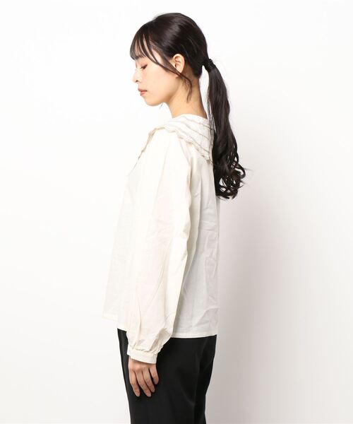 ehka sopo（エヘカソポ）の「スカラップレース衿ブラウス（シャツ/ブラウス・レディース・オフホワイト/キナリ/グリーン/ブラック・ﾌﾘ-）」の5枚目の写真