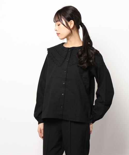 ehka sopo（エヘカソポ）の「スカラップレース衿ブラウス（シャツ/ブラウス・レディース・オフホワイト/キナリ/グリーン/ブラック・ﾌﾘ-）」の10枚目の写真