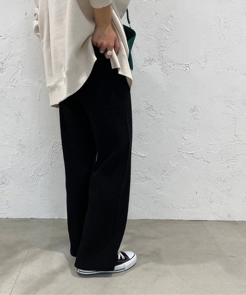apres jour mignon(アプレジュールミニョン)の「リブニットパンツ【ZOZOTOWN限定アイテム】(その他パンツ・レディース・杢グレー/ダークブラウン/ブラック/ライトベージュ・SMALL/X-LARGE/MEDIUM)」の7枚目の写真