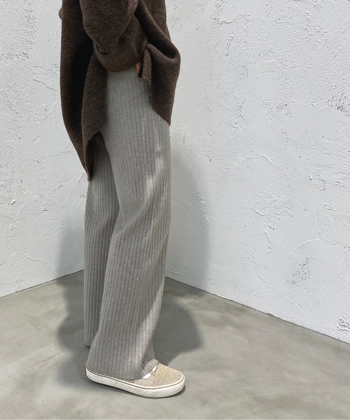 apres jour mignon(アプレジュールミニョン)の「リブニットパンツ【ZOZOTOWN限定アイテム】(その他パンツ・レディース・杢グレー/ダークブラウン/ブラック/ライトベージュ・SMALL/X-LARGE/MEDIUM)」の13枚目の写真