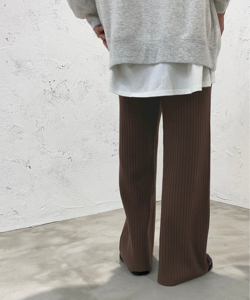 apres jour mignon(アプレジュールミニョン)の「リブニットパンツ【ZOZOTOWN限定アイテム】(その他パンツ・レディース・杢グレー/ダークブラウン/ブラック/ライトベージュ・SMALL/X-LARGE/MEDIUM)」の20枚目の写真