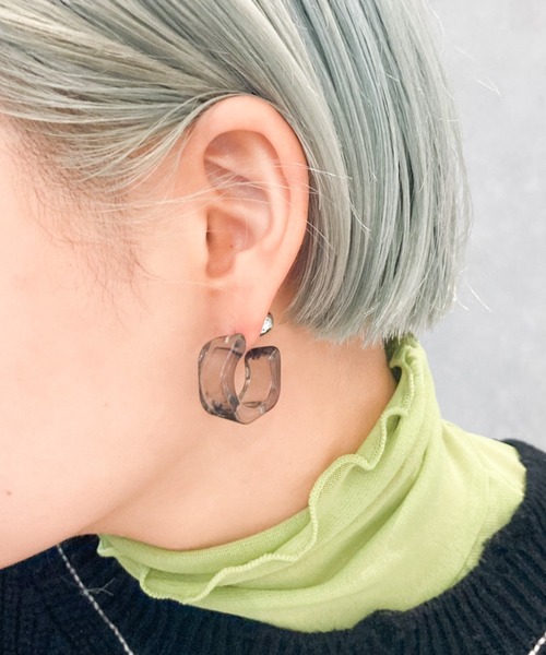 yu-ka（ユーカ）の「YU-KA : クリアデザインピアス（ピアス（両耳用）・レディース・シルバー/ブルー/クリア・FREE）」の3枚目の写真