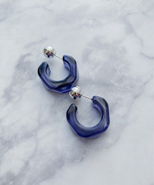 yu-ka（ユーカ）の「YU-KA : クリアデザインピアス（ピアス（両耳用）・レディース・シルバー/ブルー/クリア・FREE）」の8枚目の写真