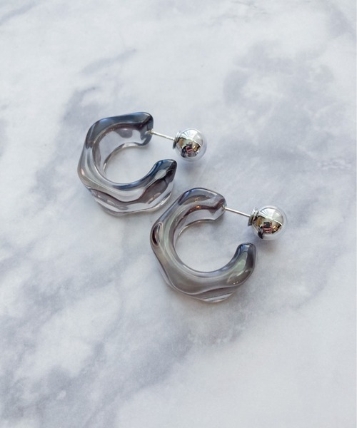 yu-ka（ユーカ）の「YU-KA : クリアデザインピアス（ピアス（両耳用）・レディース・シルバー/ブルー/クリア・FREE）」の10枚目の写真