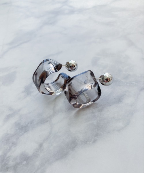 yu-ka（ユーカ）の「YU-KA : クリアデザインピアス（ピアス（両耳用）・レディース・シルバー/ブルー/クリア・FREE）」の9枚目の写真