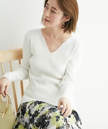 制菌加工/スリットネックニットプルオーバー