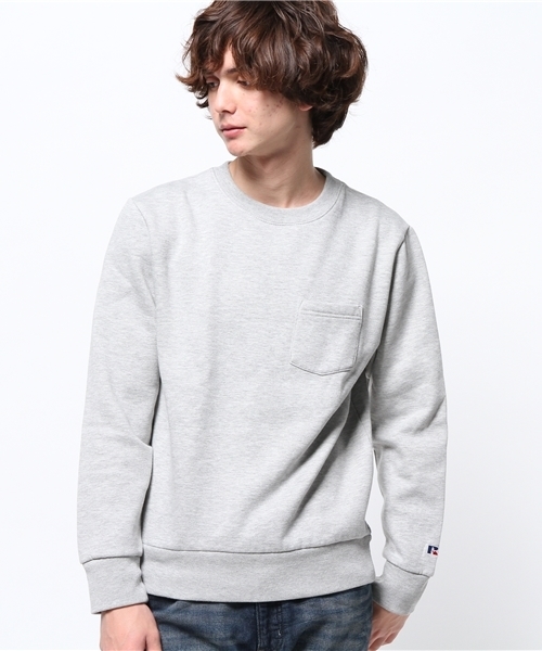 OUTLET（アウトレット）の「【Ciaopanic】RUSSELL 別注T/C裏毛ポケ付キプルオーバー（スウェット・メンズ・ブルー/チャコールグレー/グリーン/グレー/レッド・LARGE/MEDIUM）」の3枚目の写真