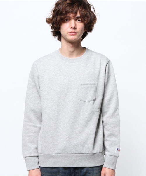 OUTLET（アウトレット）の「【Ciaopanic】RUSSELL 別注T/C裏毛ポケ付キプルオーバー（スウェット・メンズ・ブルー/チャコールグレー/グリーン/グレー/レッド・LARGE/MEDIUM）」の6枚目の写真