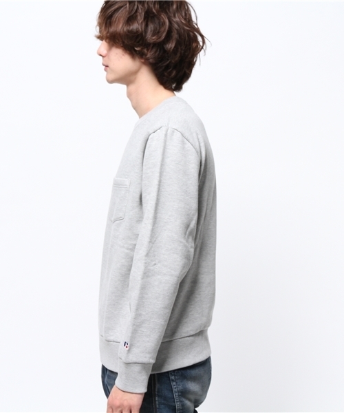 OUTLET（アウトレット）の「【Ciaopanic】RUSSELL 別注T/C裏毛ポケ付キプルオーバー（スウェット・メンズ・ブルー/チャコールグレー/グリーン/グレー/レッド・LARGE/MEDIUM）」の7枚目の写真