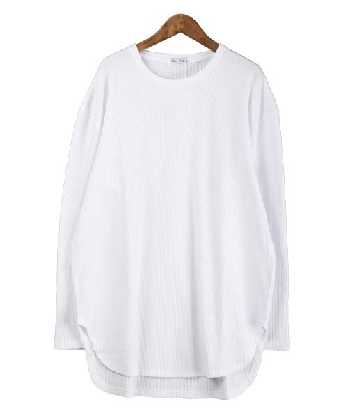 LUXSTYLE(ラグスタイル)の「ワッフルクルーネックロンT(Tシャツ/カットソー・メンズ・ブラック/杢グレー/ホワイト・M/L)」の9枚目の写真