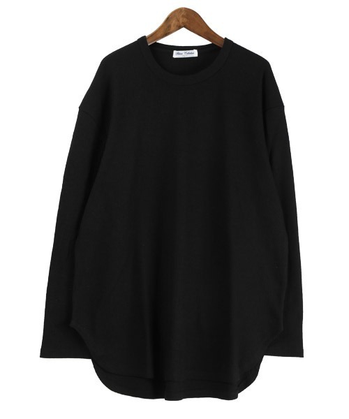 LUXSTYLE(ラグスタイル)の「ワッフルクルーネックロンT(Tシャツ/カットソー・メンズ・ブラック/杢グレー/ホワイト・M/L)」の10枚目の写真